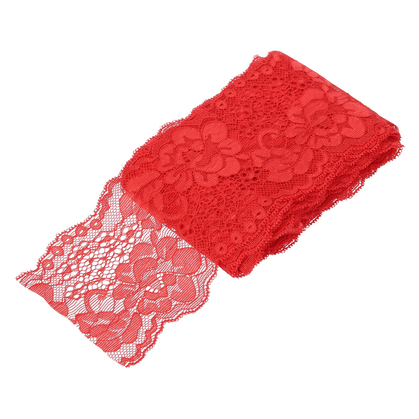 3 Inch Wide 5 Yard Elastic Lace Ribbon Red Floral Pattern Lace Trim