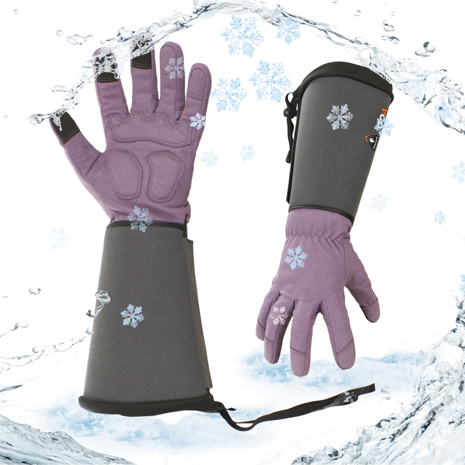 Vgo 1Pair 32℉ Touchscreen Winter Long Sleeve Garden Work Glove (SL6592FLWP-FM)