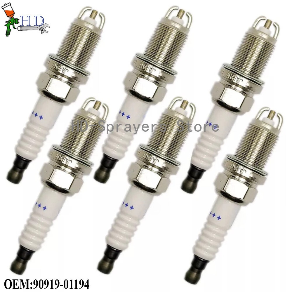 For Toyota AVENSIS CAMRY RAV4 6pcs Spark Plugs Double PLATINUM 90919-01194 Fits