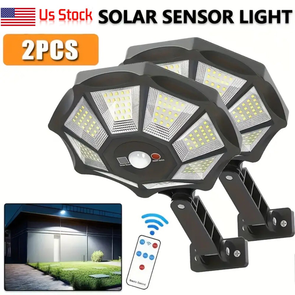 Solar Lights Outdoor 168LED Motion Sensor Flood Light Dusk to Dawn Solar Lamp US