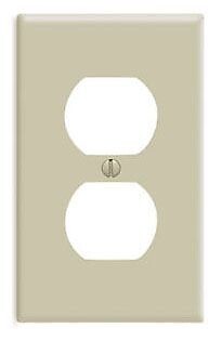 Leviton 86003, 1-Gang, Ivory, 1-Duplex Receptacle, Wallplate, 10 pc