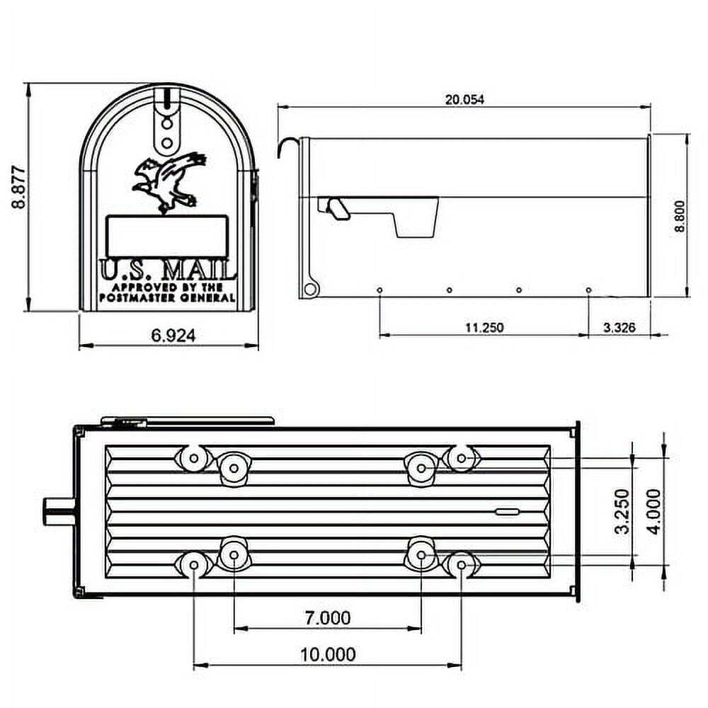 Architectural Mailboxes Elite Galvanized Steel, Medium, Post-Mount Mailbox