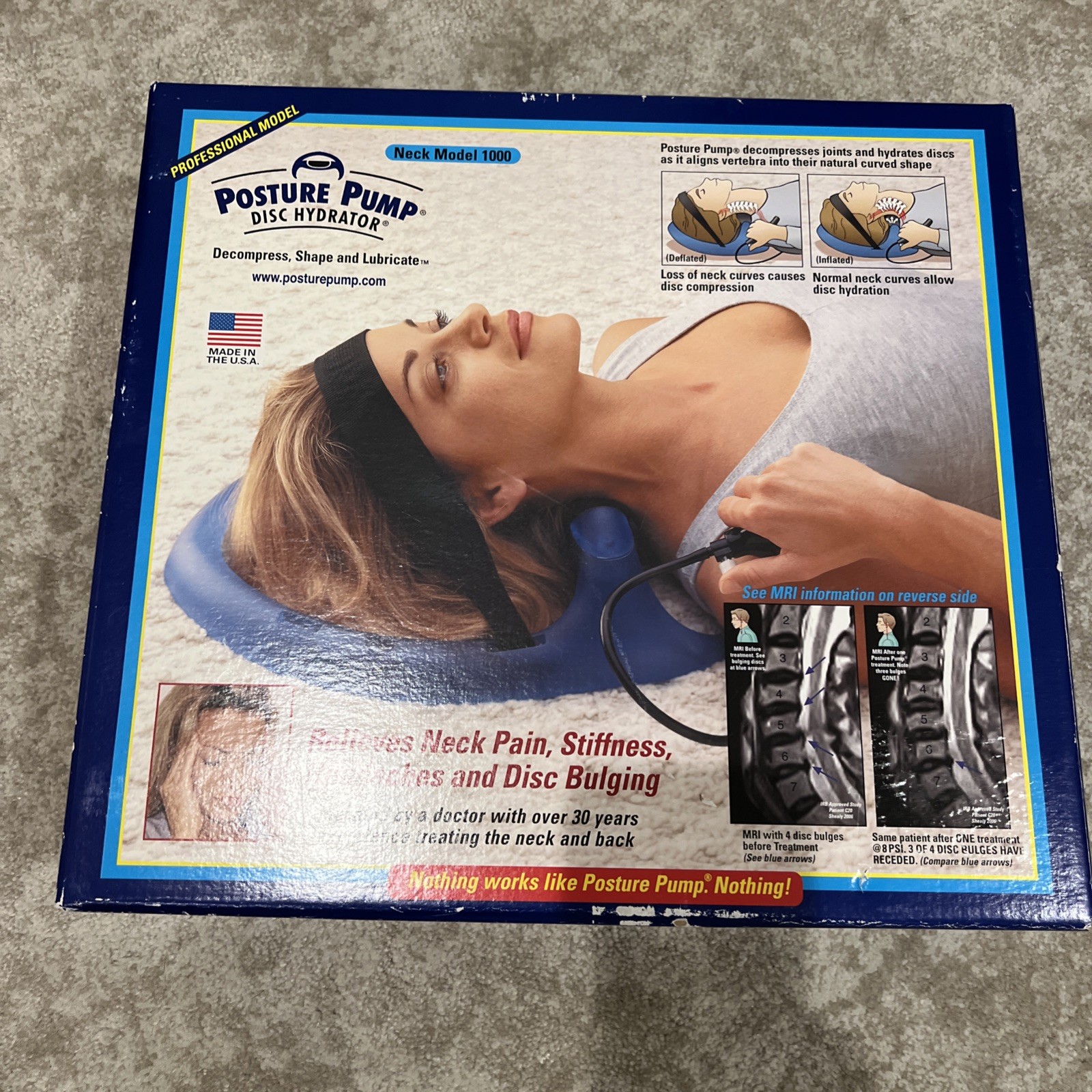 Posture Pump Neck Exerciser Professional Model with Head & Chin Strap