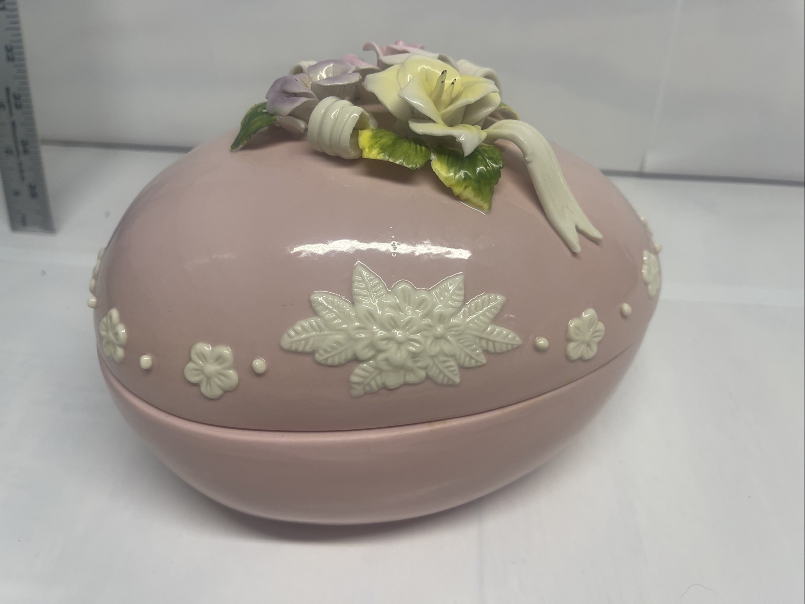 porcelain Easter egg trinket box