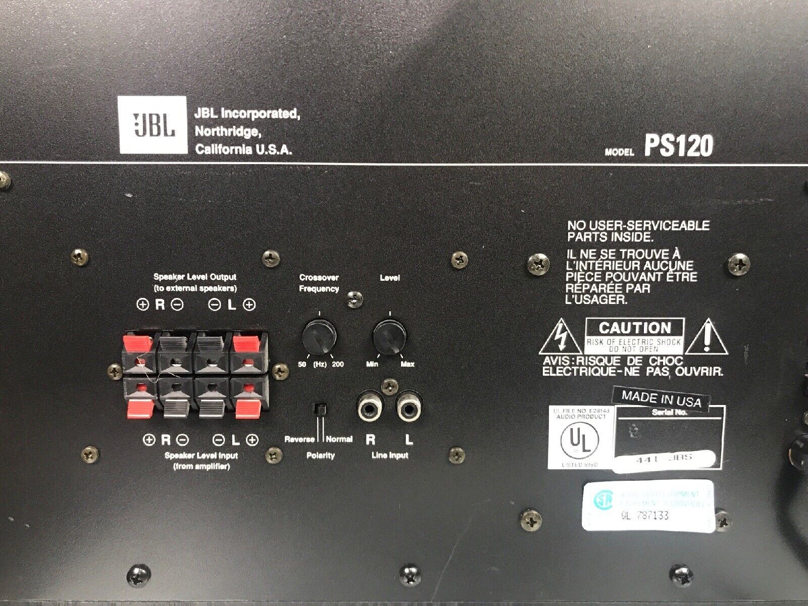 JBL PS120 Compact Powered Subwoofer With Subwoofer Cable