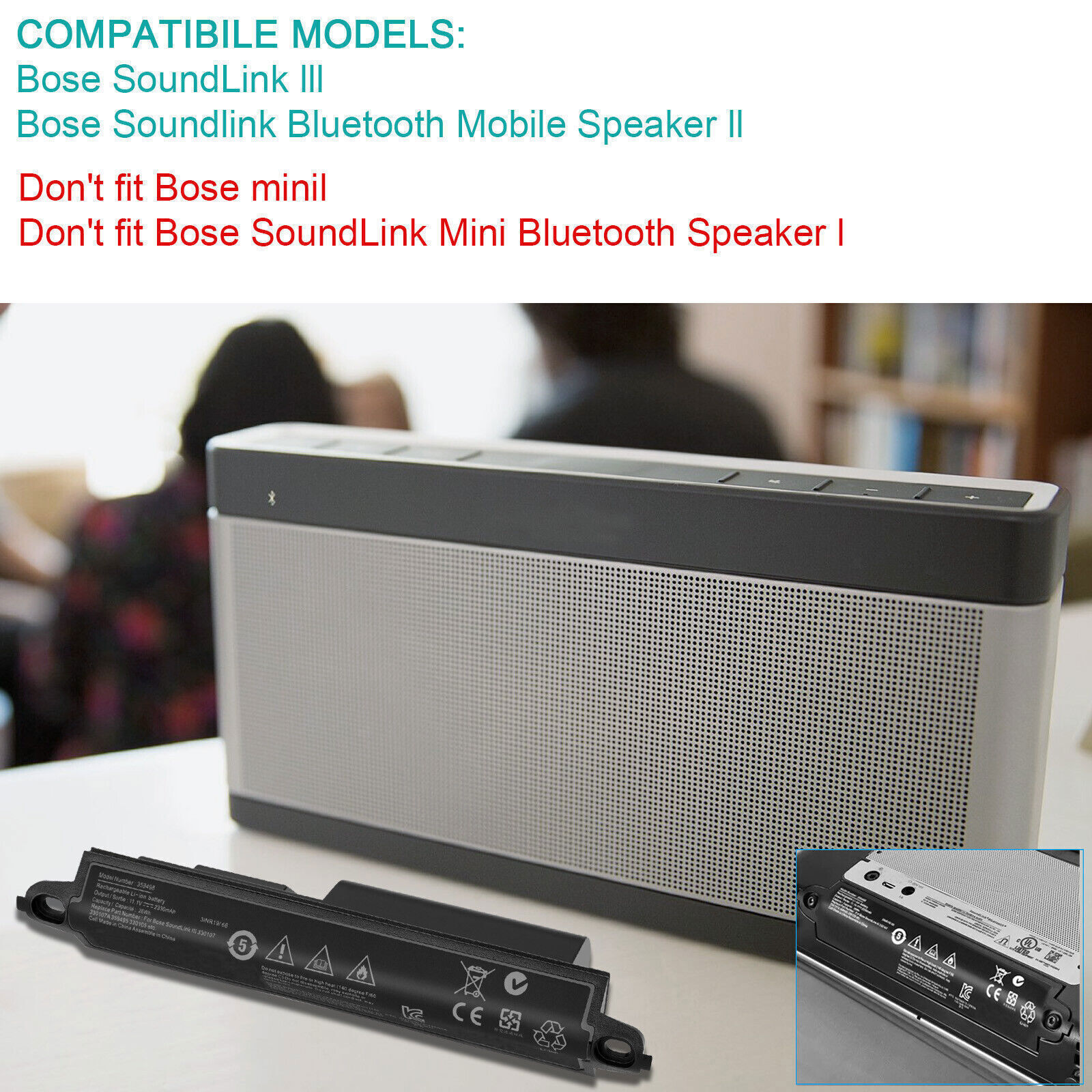Battery For Bose soundlink Bluetooth Mobile Speaker II 404600 359495 330105
