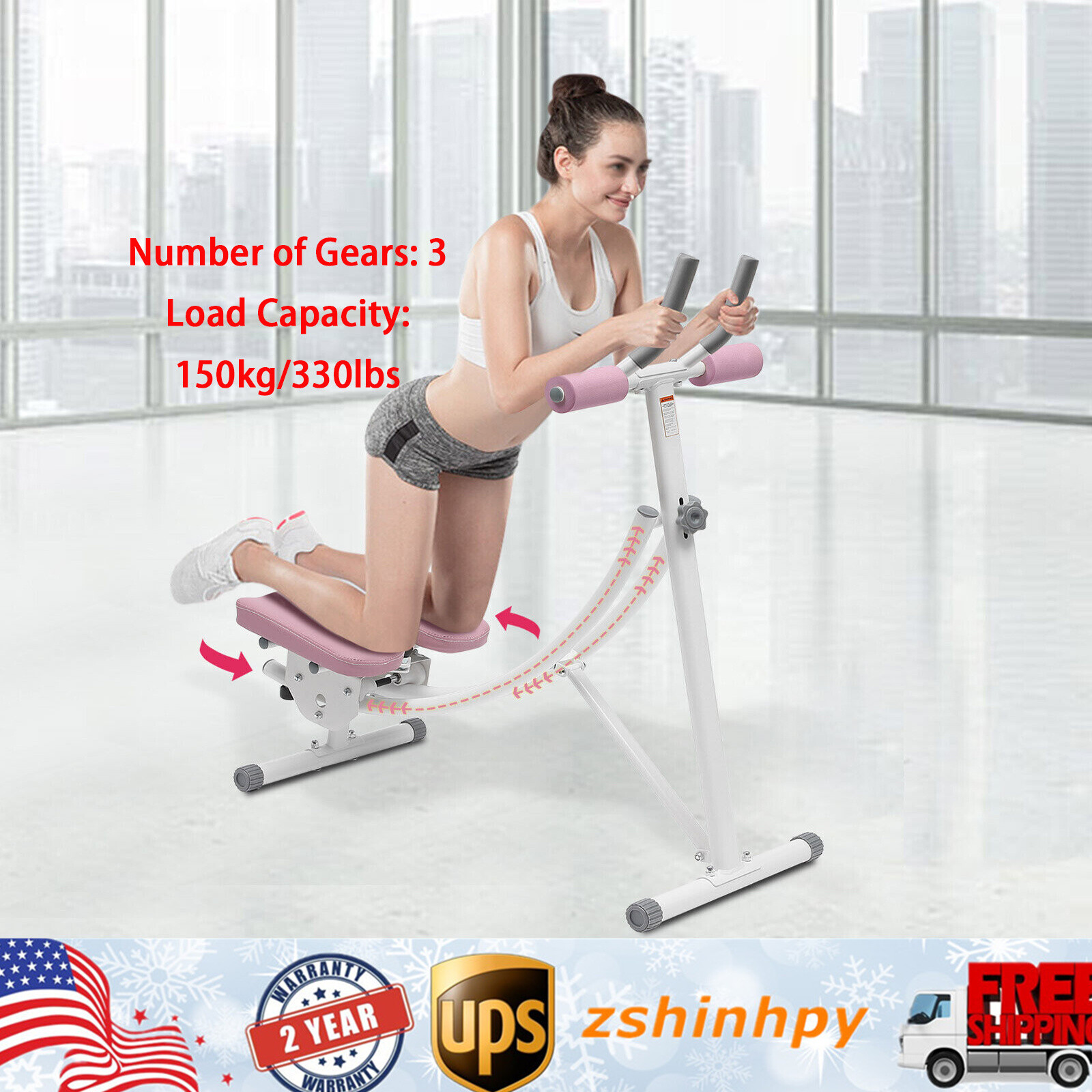 Ab Workout Equipment Adjustable Ab Machine Full Body Workout Home Gym Strength