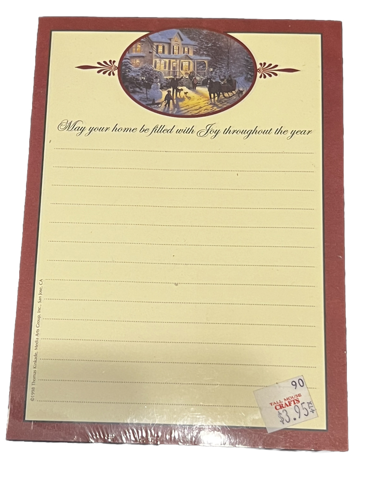 Thomas Kinkade Holiday Notepad “May your home be filled with Joy Throughout…NIB