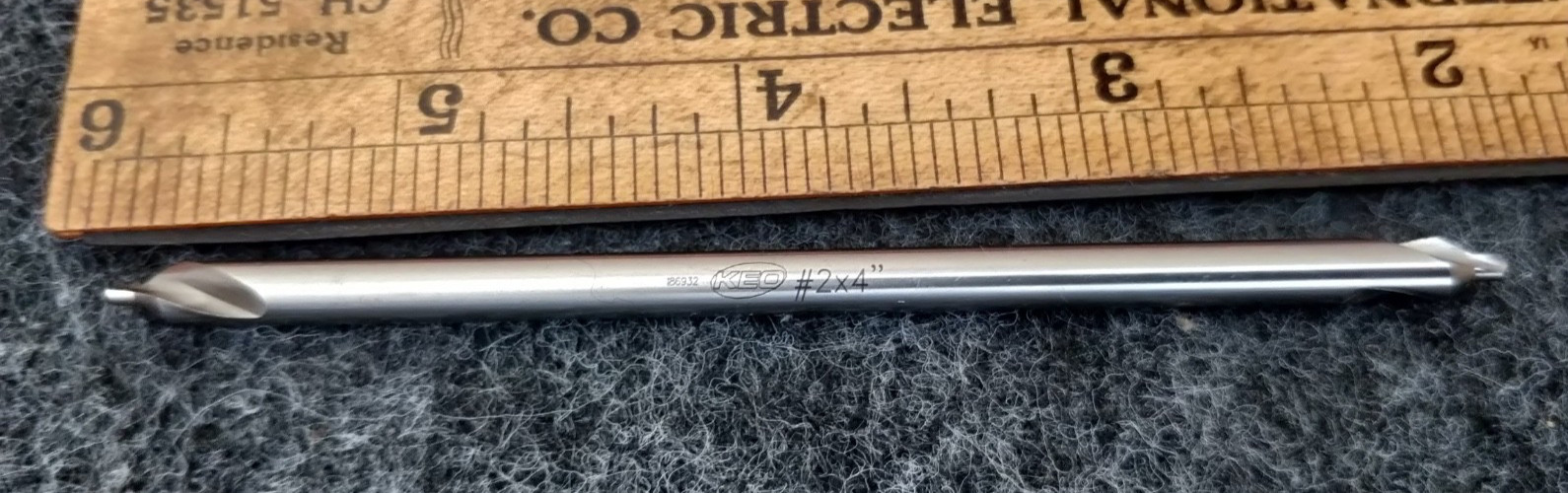 KEO 86392 ~ Combo Drill & Countersink: #2, 3/16" diameter  / 4" length HSS