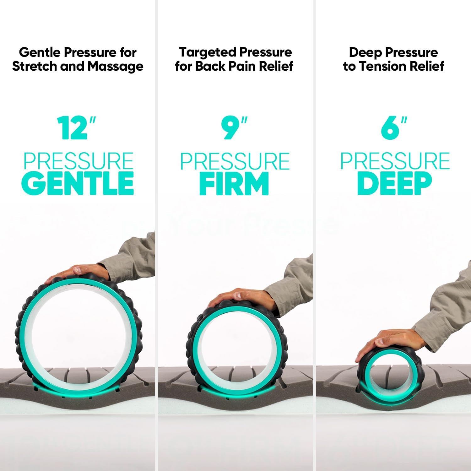 Back Roller, Back Wheel Foam Roller - Targeted Muscle Roller for Deep Tissue Mas