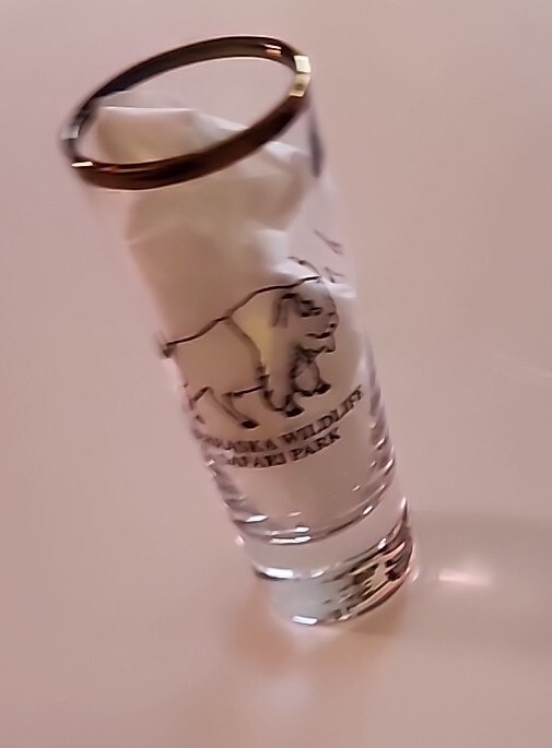 Rare Nebraska Wildlife Safari Park 4" Tall Shot Glass NEW