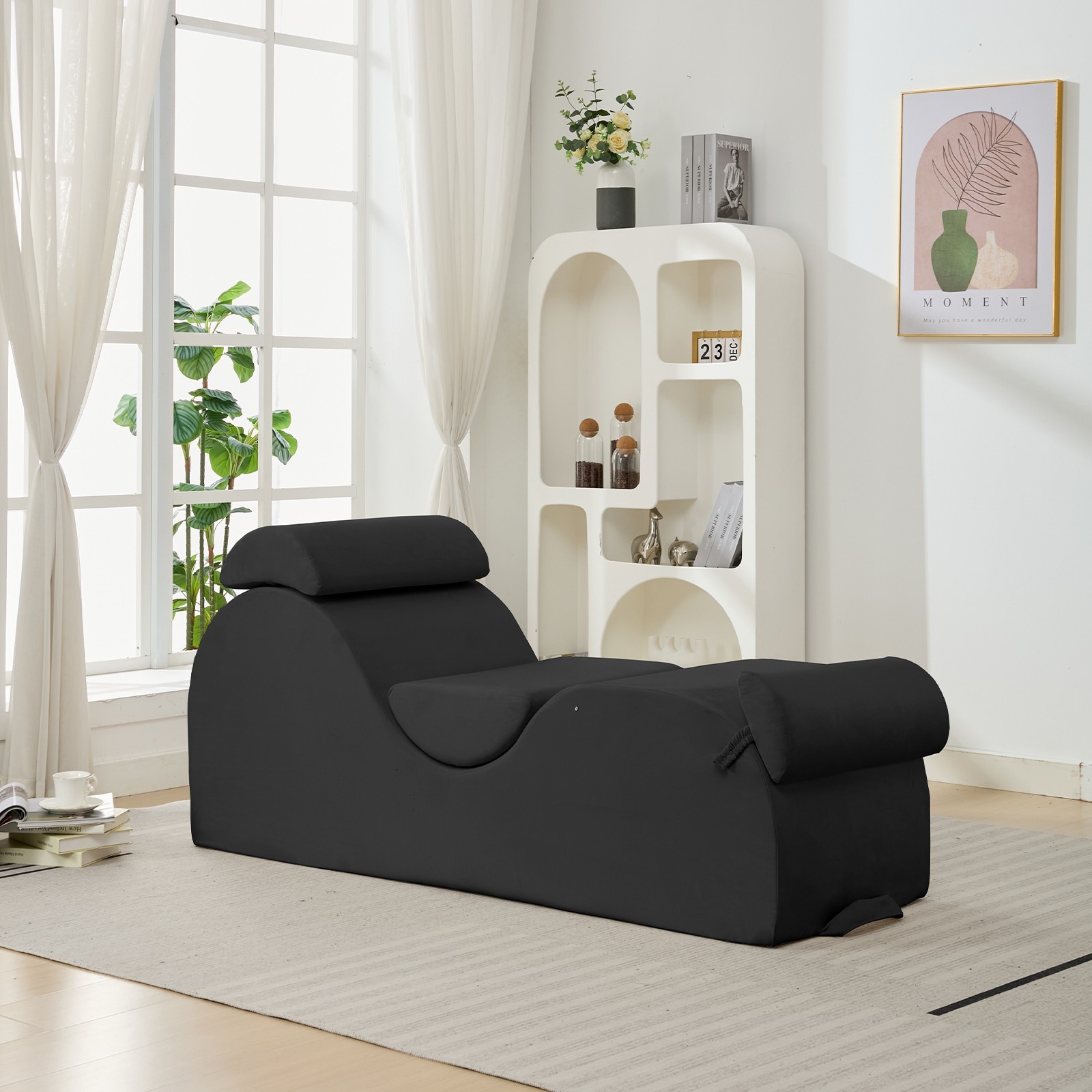 Zafly Yoga Chaise Lounge Indoor, Yoga Chaise, Ergonomic Reading Chair for Adults