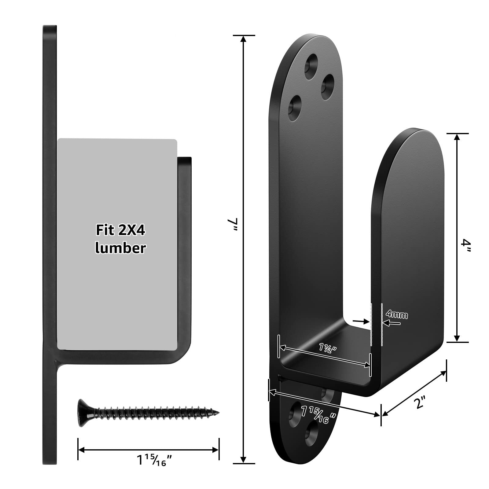 2x4 Door Barricade Brackets Heavy Duty Upgraded Door Bar Holder Brackets for ...