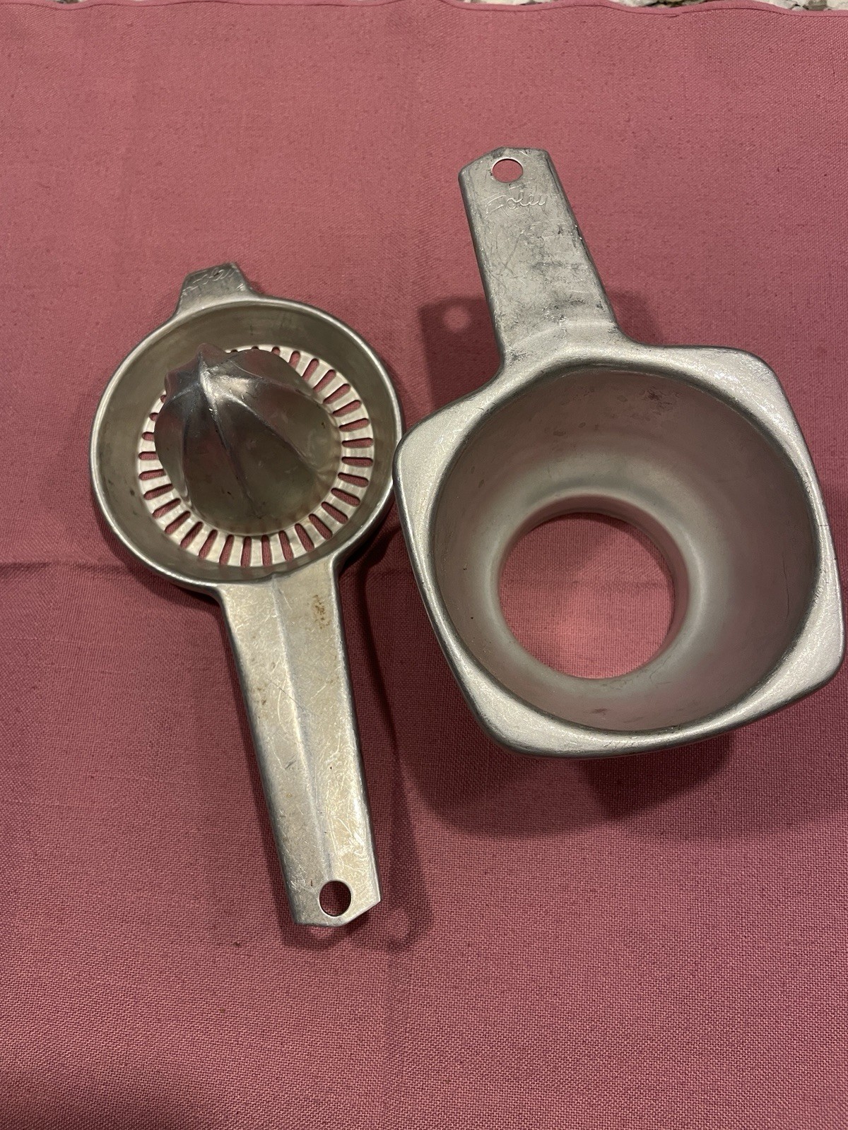 Vintage Foley Handheld Aluminum JUICER REAMER & CANNING FUNNEL Farmhouse Decor