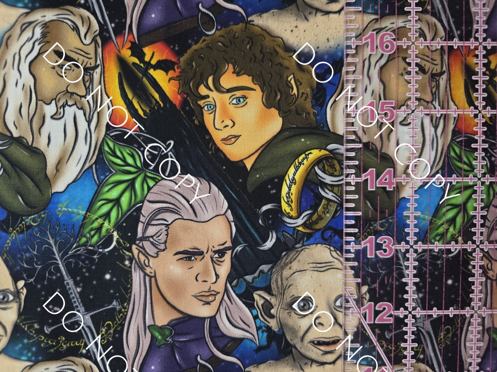 Custom 100% Cotton Woven Fabric Lord Of The Rings Movie By the 1/4 Yard 9x56 V3