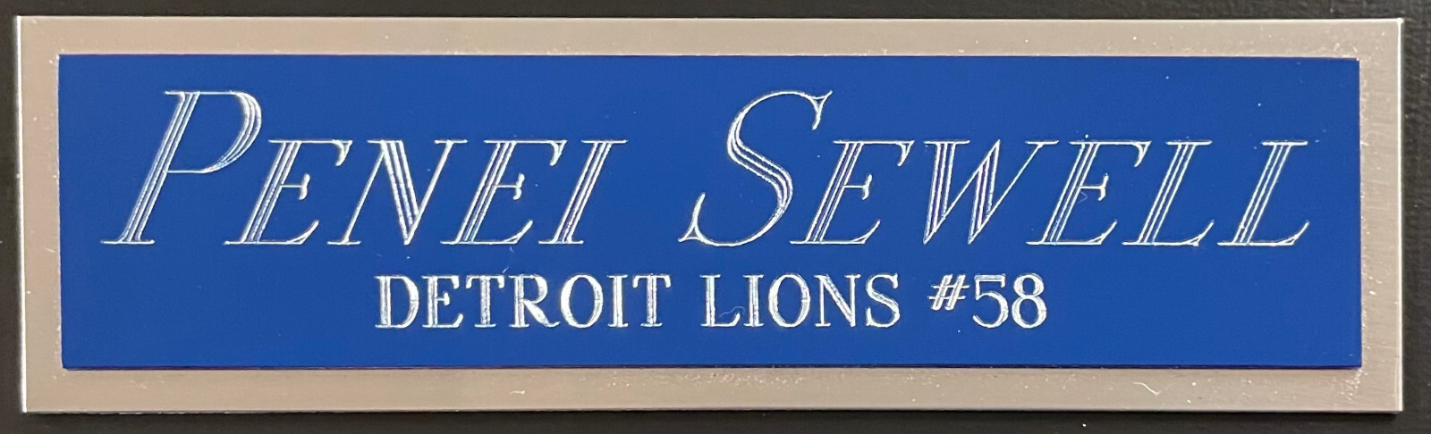 PENEI SEWELL LIONS NAMEPLATE FOR AUTOGRAPHED Signed Football-HELMET-JERSEY-PHOTO