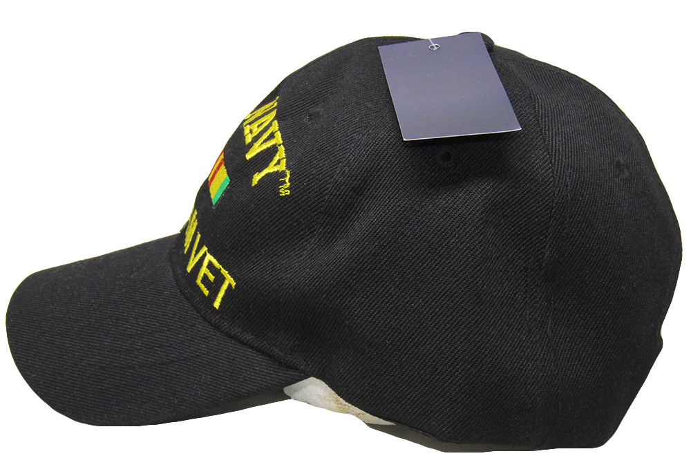 U.S. Navy Vietnam Vet Veteran Black Ribbon Embroidered Cap Hat CAP611B (TOPW)