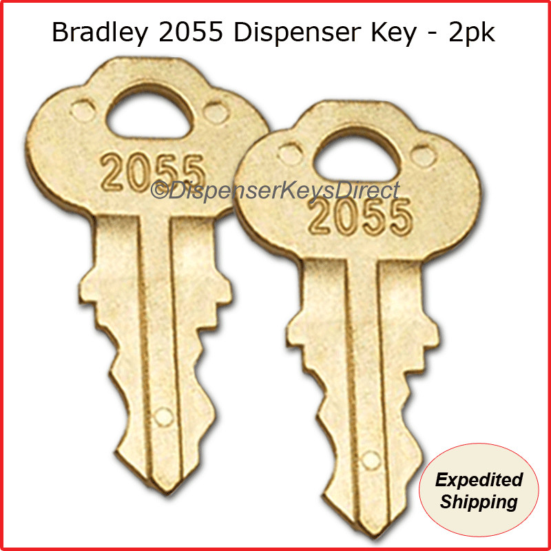 Bradley #2055 Key  - (2/pk.) for Paper Towel, Toilet Tissue & Liquid Soap Disp.
