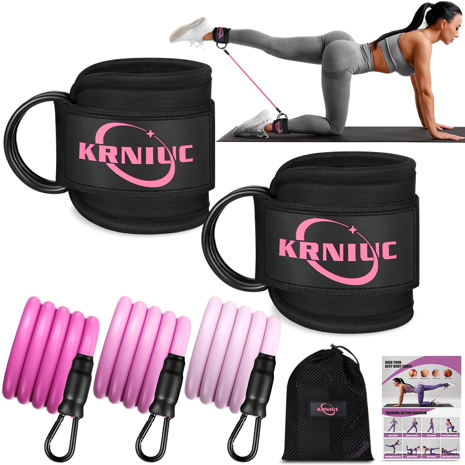 Ankle Resistance Bands with Cuffs, Resistance Bands for Working Out, Home Gym...