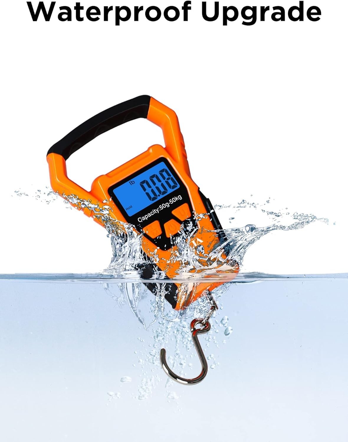 Portable Waterproof Fish Scale with Backlit LCD & Tare Functionality - 110lb