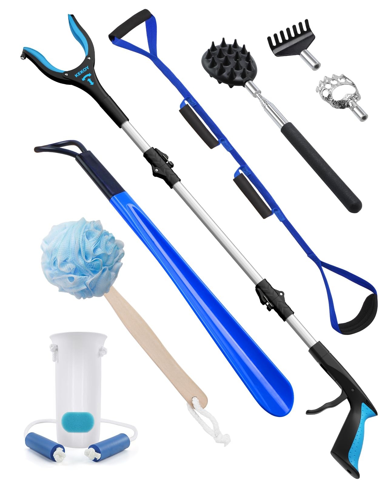 Kit De Recuperacion De Cadera 8 En 1 Con Pinza Alcanzadora Y Calzador