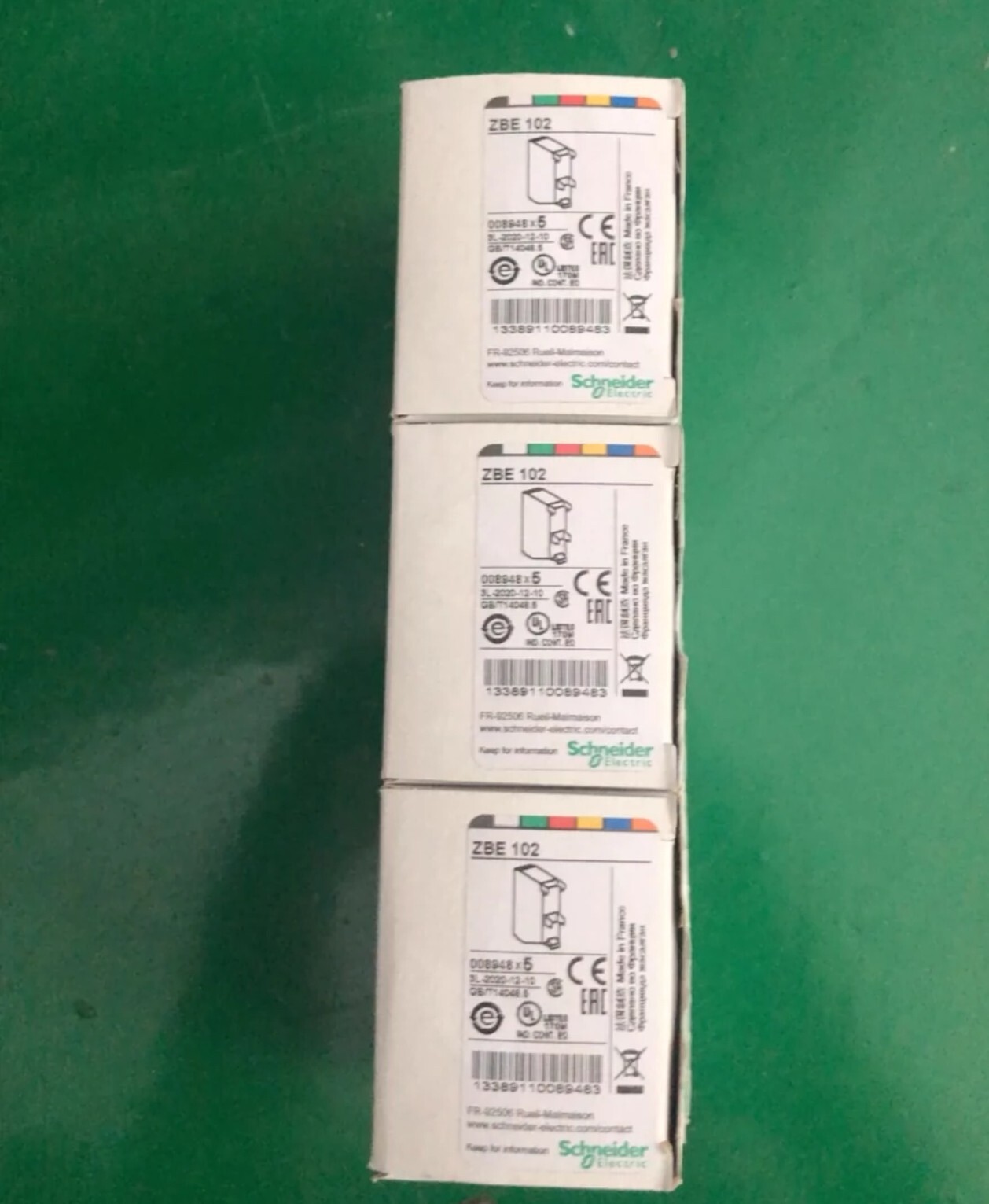 (Set of 5) Schneider Electric ZBE-102 Single Contact Block Brand New Box