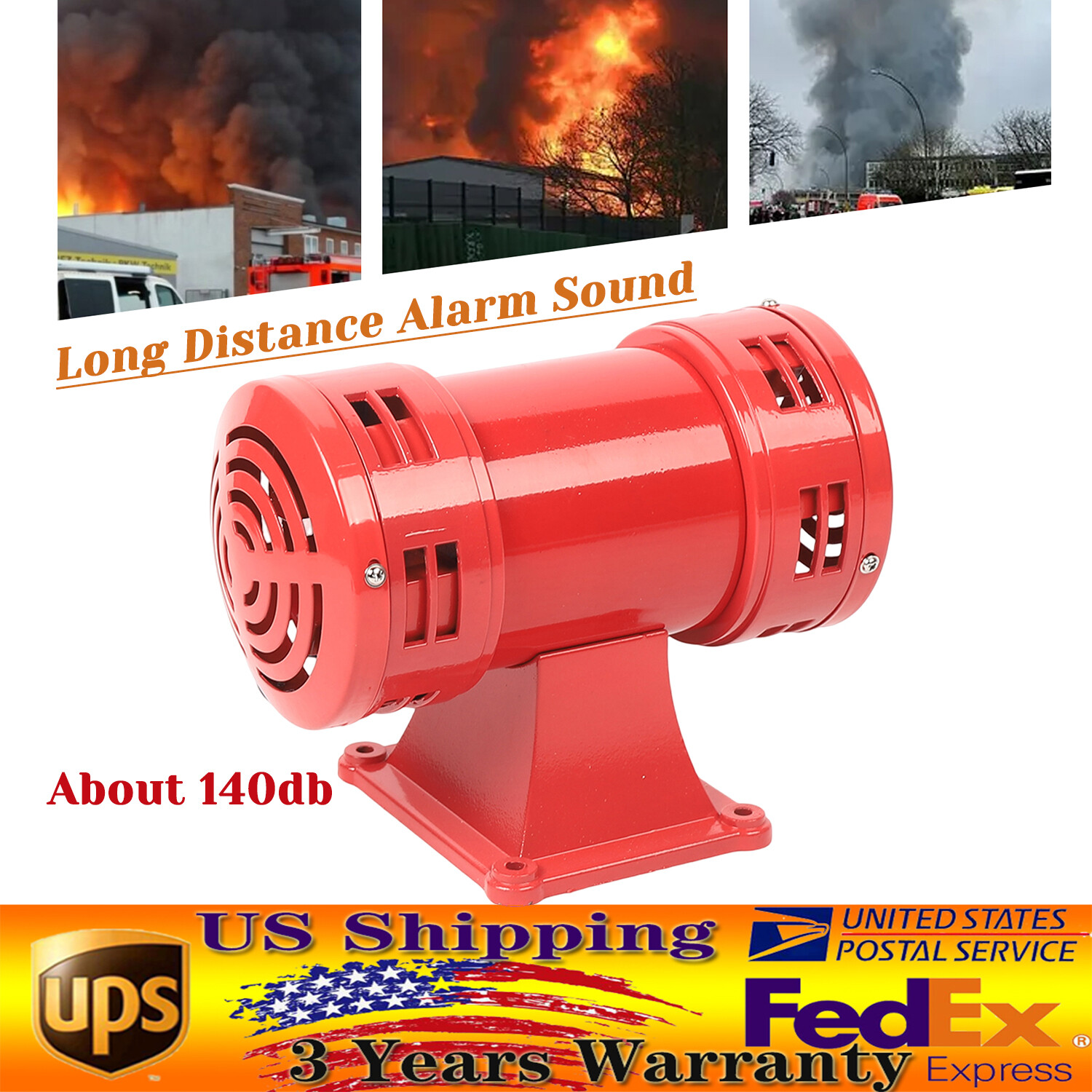 MS-490 140db Electric Air Raid Siren Horn 110V 400W Industry Alarm Siren Warning