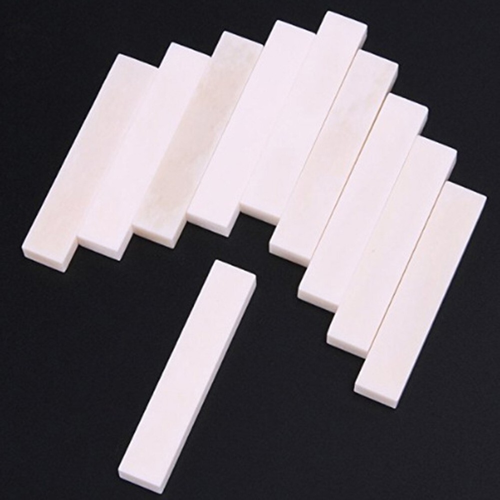 1* - Blank Bone Nut 52x10x6mm Luthier Saddle for bridge DIY Guitar Bass Ukulele