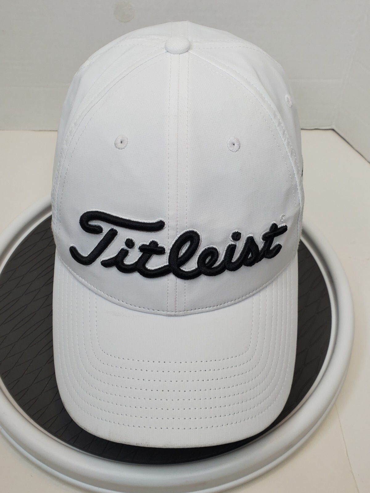 Titleist Key State Bank Hat White Black Adjustable MINOR STAINS