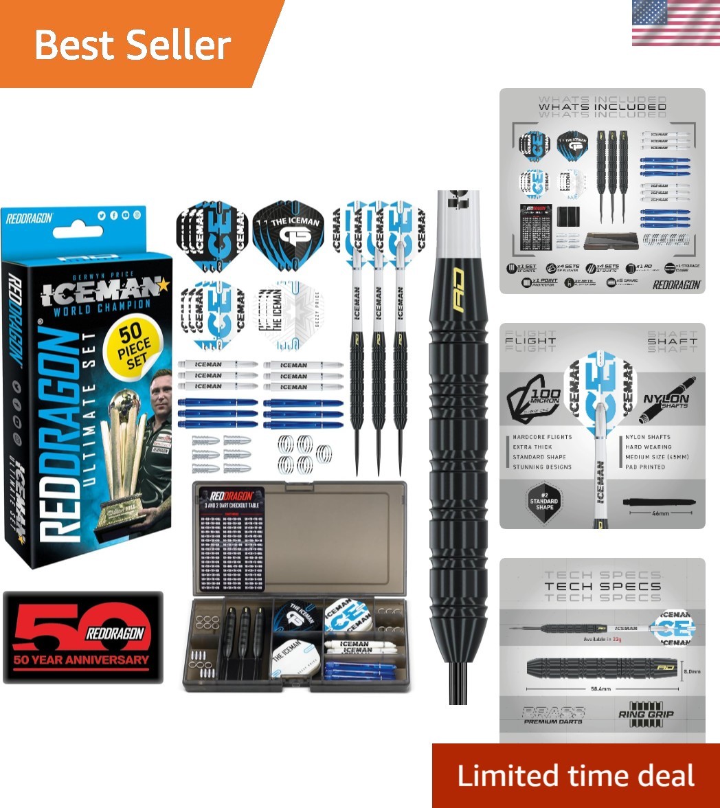 Dart Game Enhancer - 50-Piece Set with Iceman Design & Customization Options