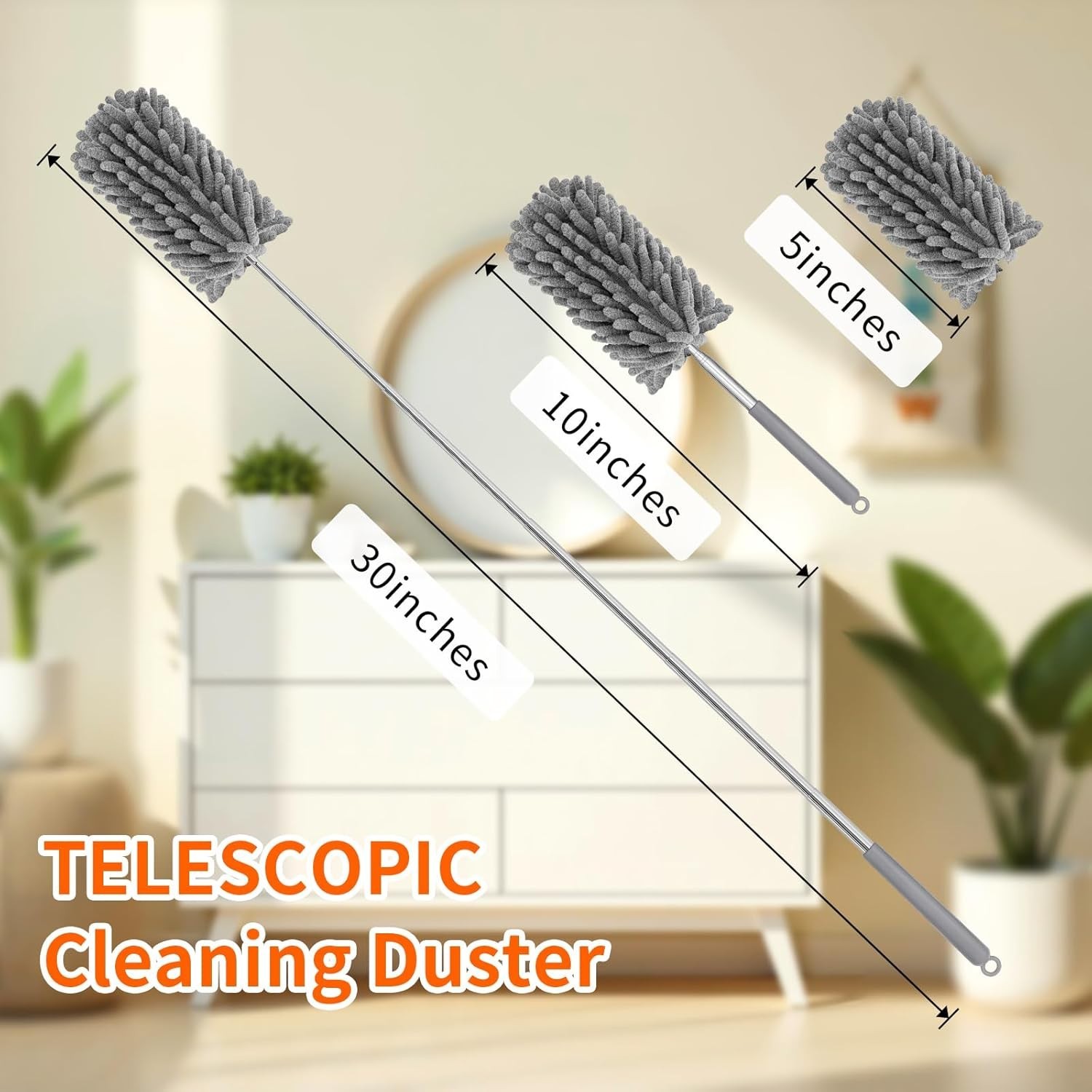 Compact Washable Duster with 360° Rotatable Head for Home, Office & Car Cleaning
