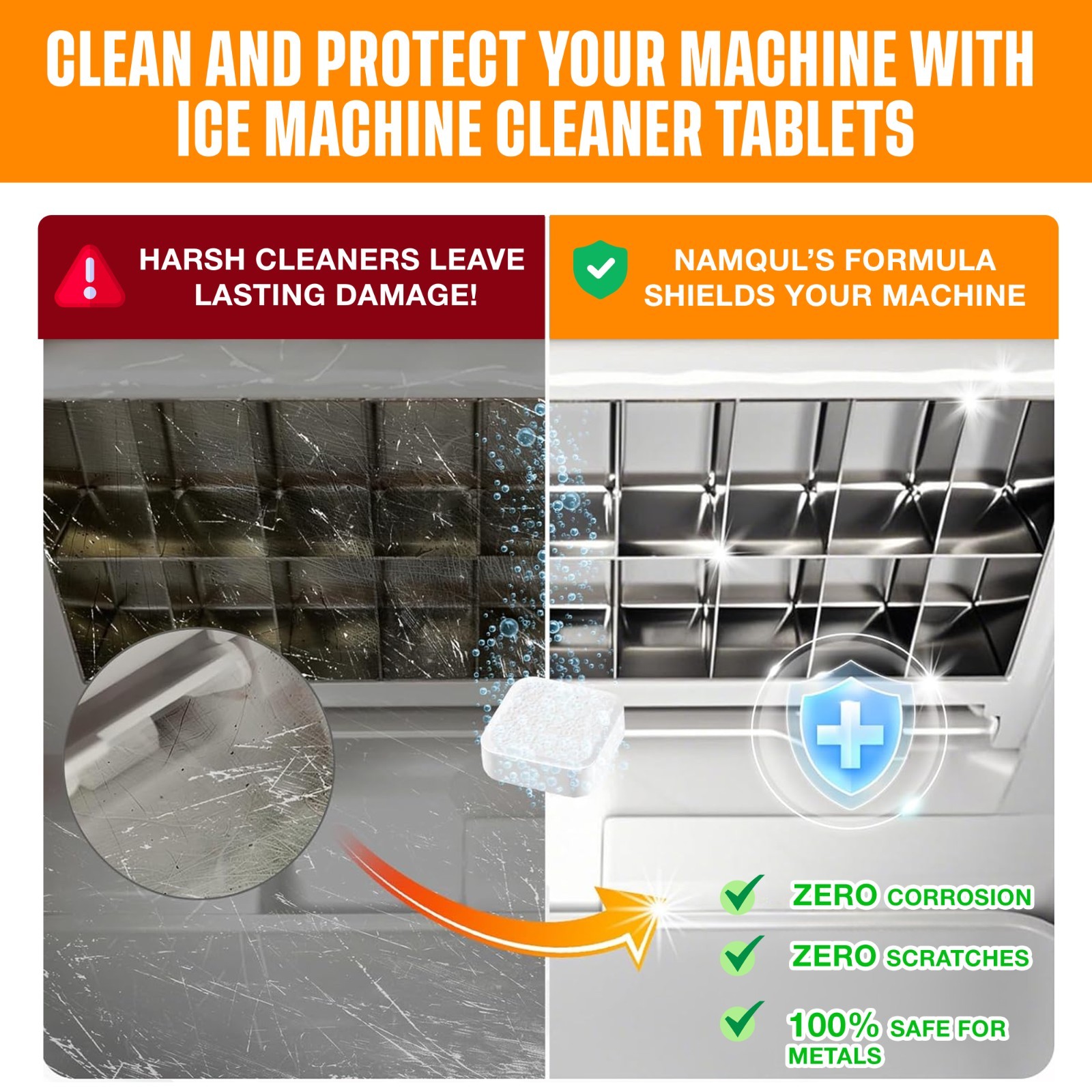 Ice Maker Cleaner & Descaler Tablets - 36 Pack Nickel-Safe Scale Remover