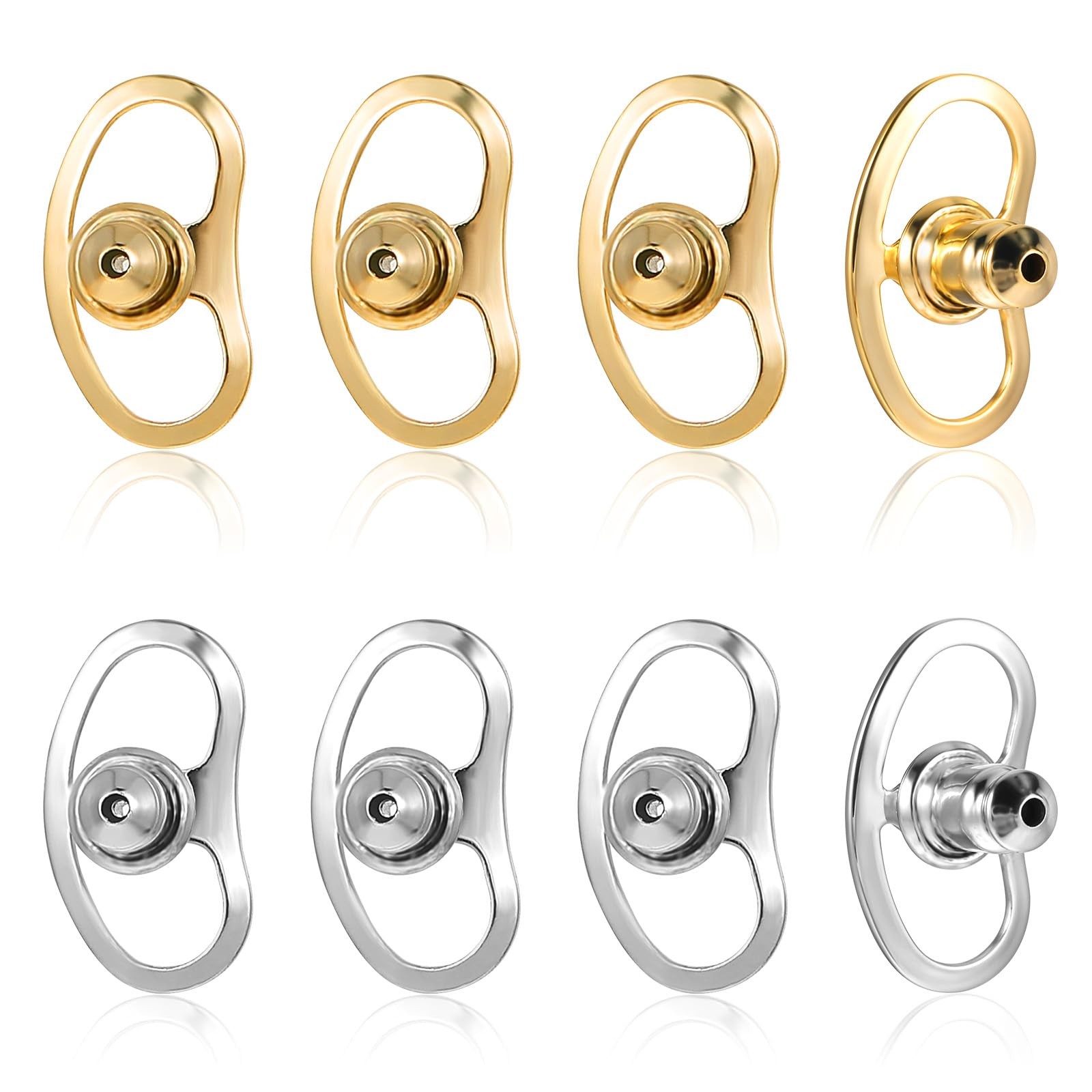 8PCS Earring Lifters Backs for Droopy Ears, Large Earring Backs Replacements ...