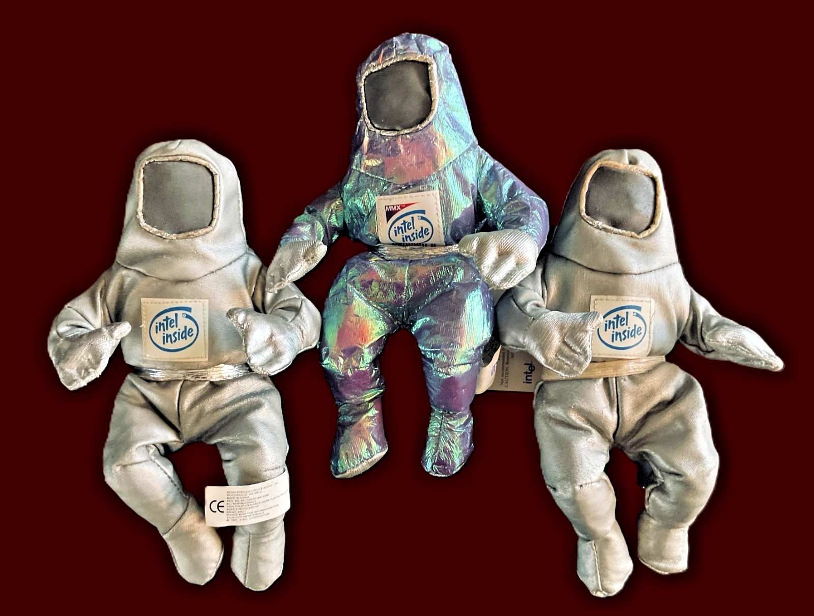Intel Space Man Bunny People - Pentium II 90s- 3 Plush Beanies