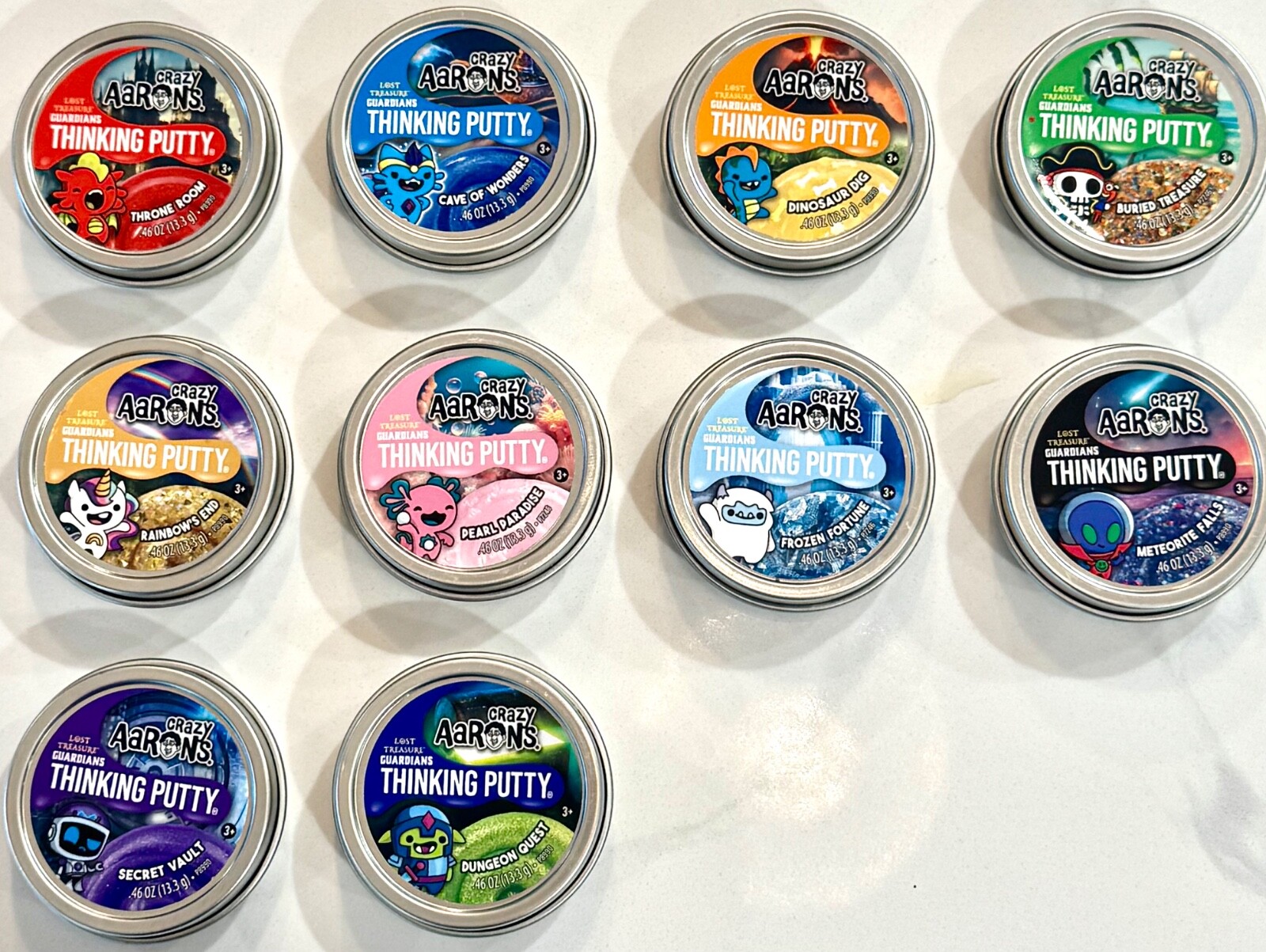 Complete Set - Aaron's Crazy Thinking Putty Lost Treasure Guardians Brand New