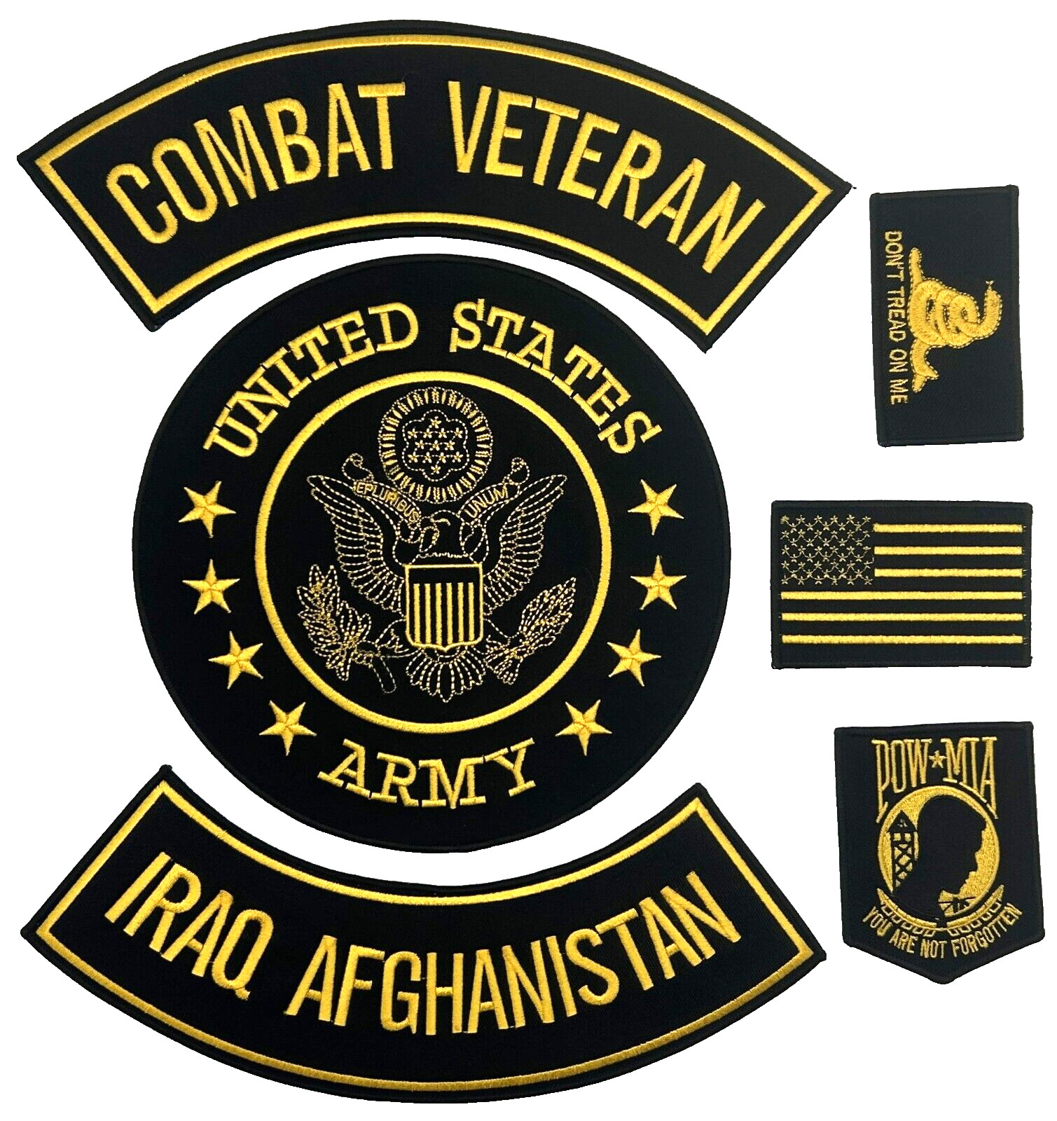 U.S. ARMY COMBAT VETERAN IRAQ AFGHANISTAN MILITARY MOTORCYCLE LOT OF 6 PATCHES