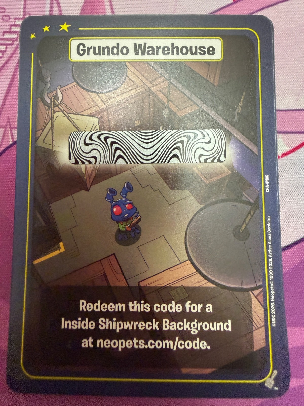 Neopets TCG Grundo's Warehouse CODE - Inside Shipwreck Background