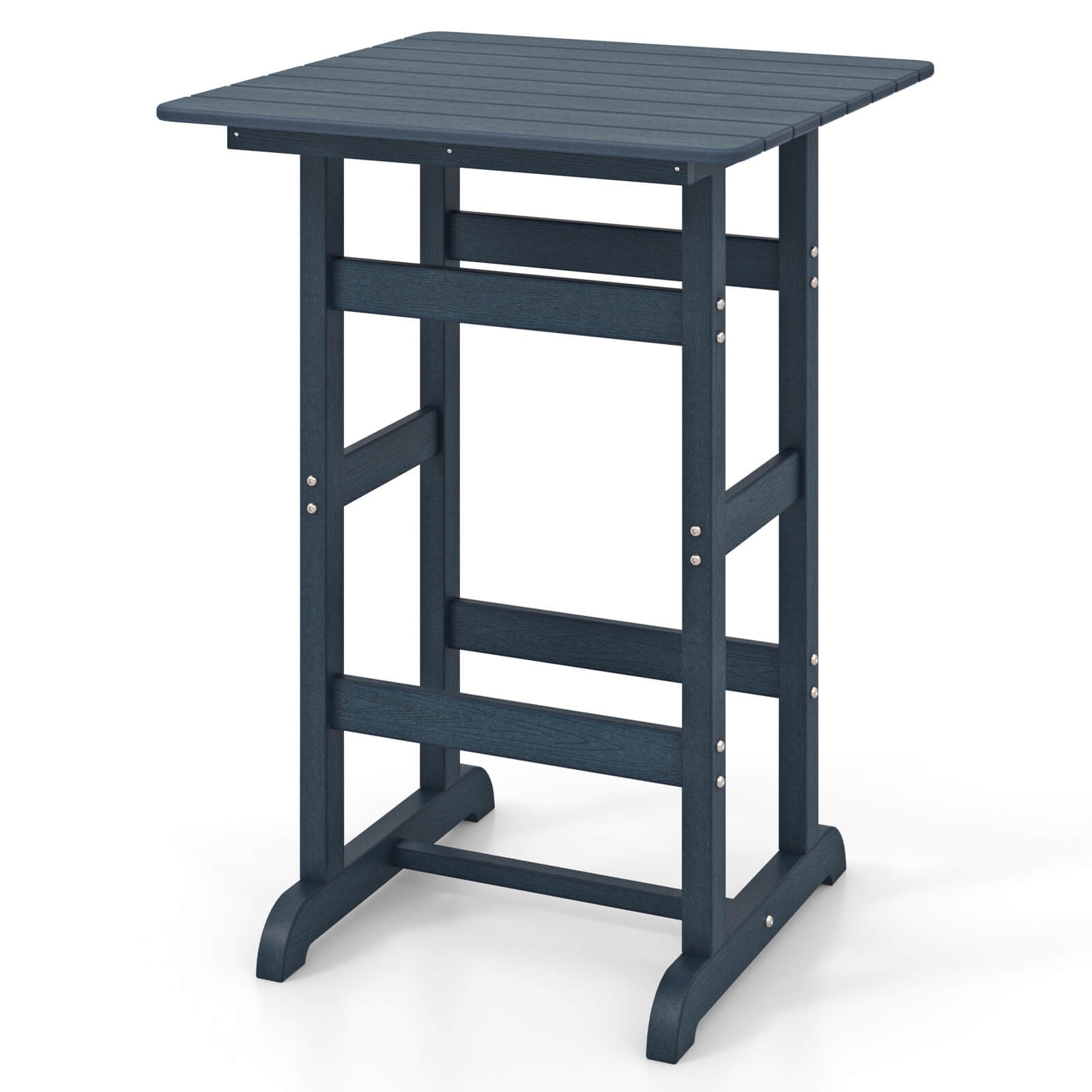 Outdoor Bar Table All Weather HDPE Patio Table w/ Wood Grains Bistro Table