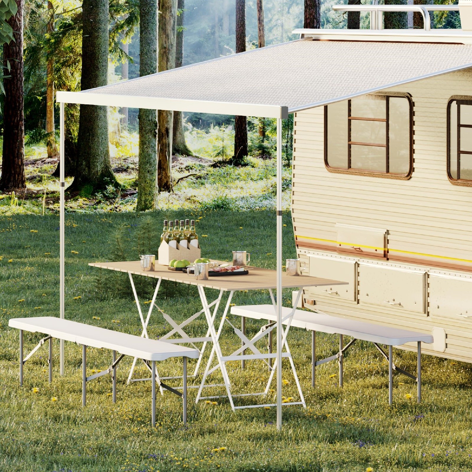 ✨2Pack Portable Folding Bench 6 Foot,Foldable Bench with Carrying Handle Camping