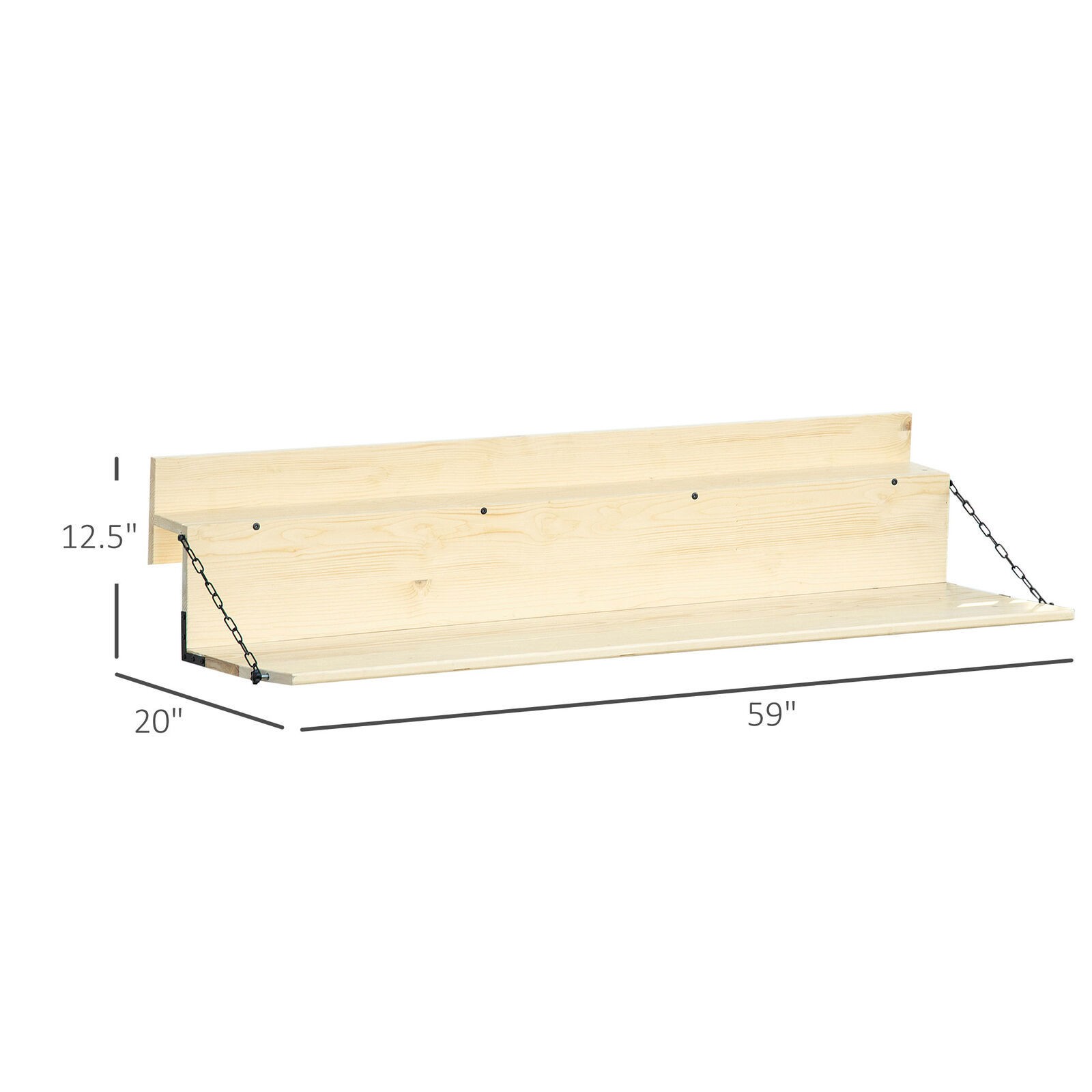 Hanging Deck Table Foldable Balcony Desk Natural