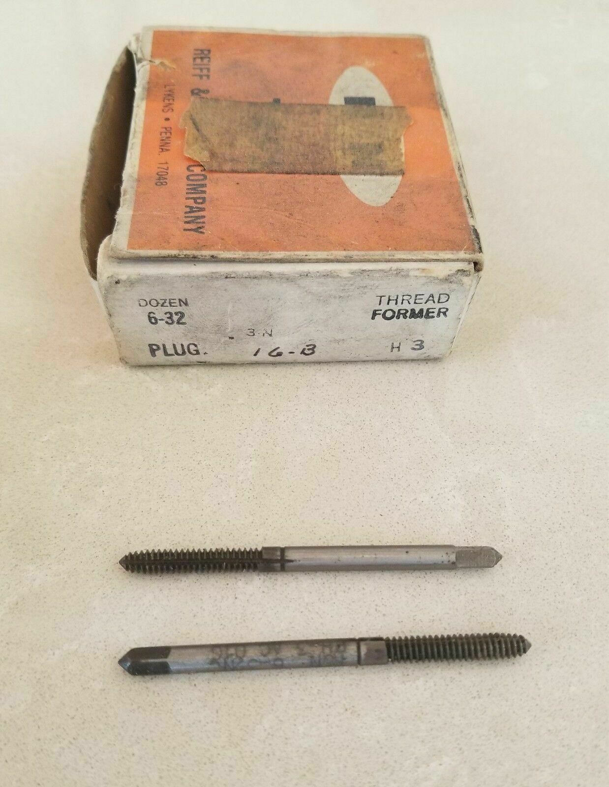 2 Pcs Reiff Nestor R&N ThreadFormer HSS Standard Bott Tap 6-32 H-3 AC 016