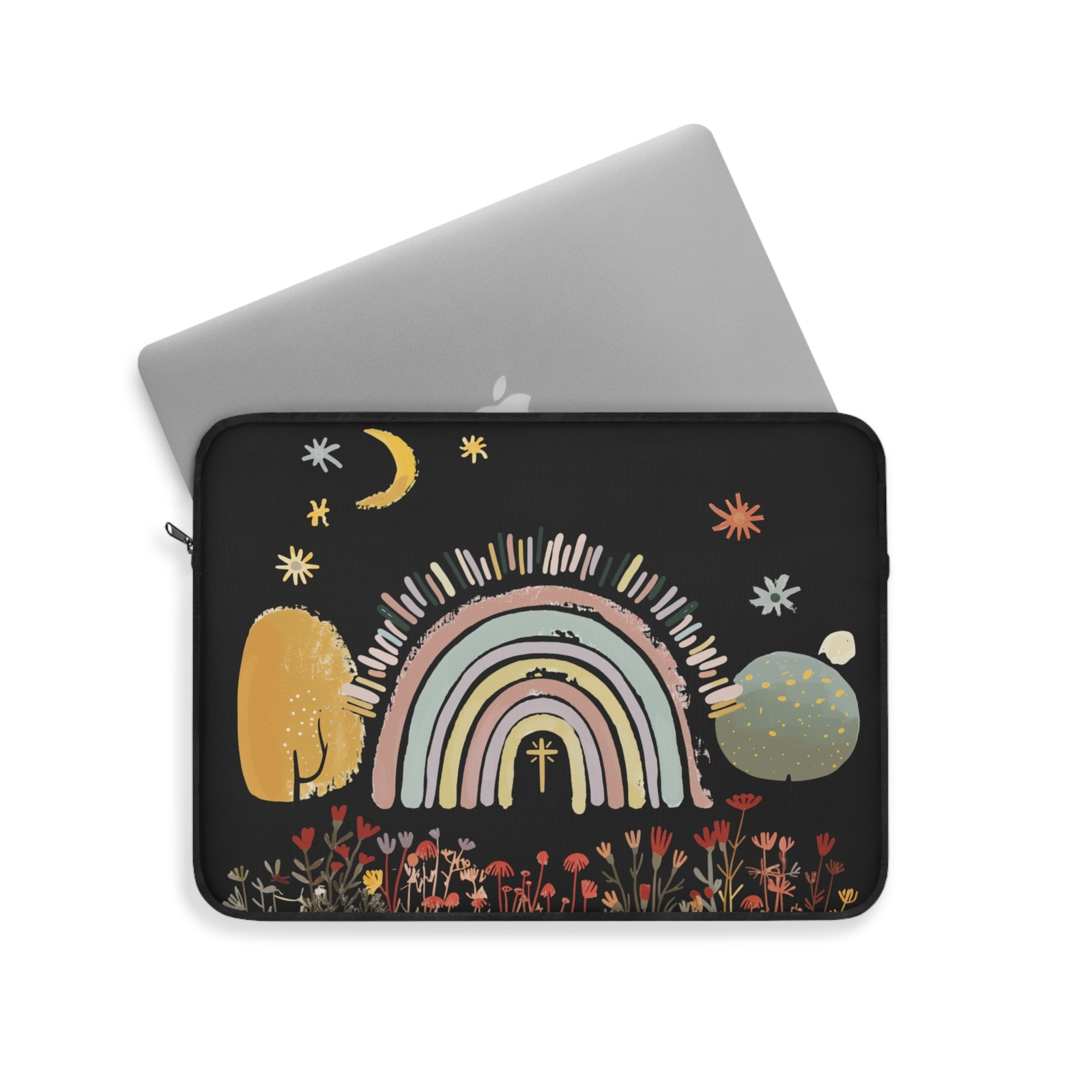Sunshine and Rainbows Laptop Sleeve in Black