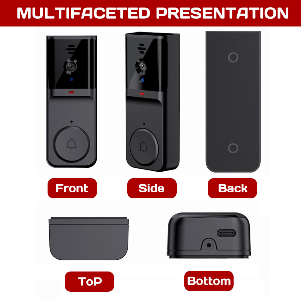 Wireless Intercom Doorbell HD Night Vision 4.3in lPS Screen Visual Camera