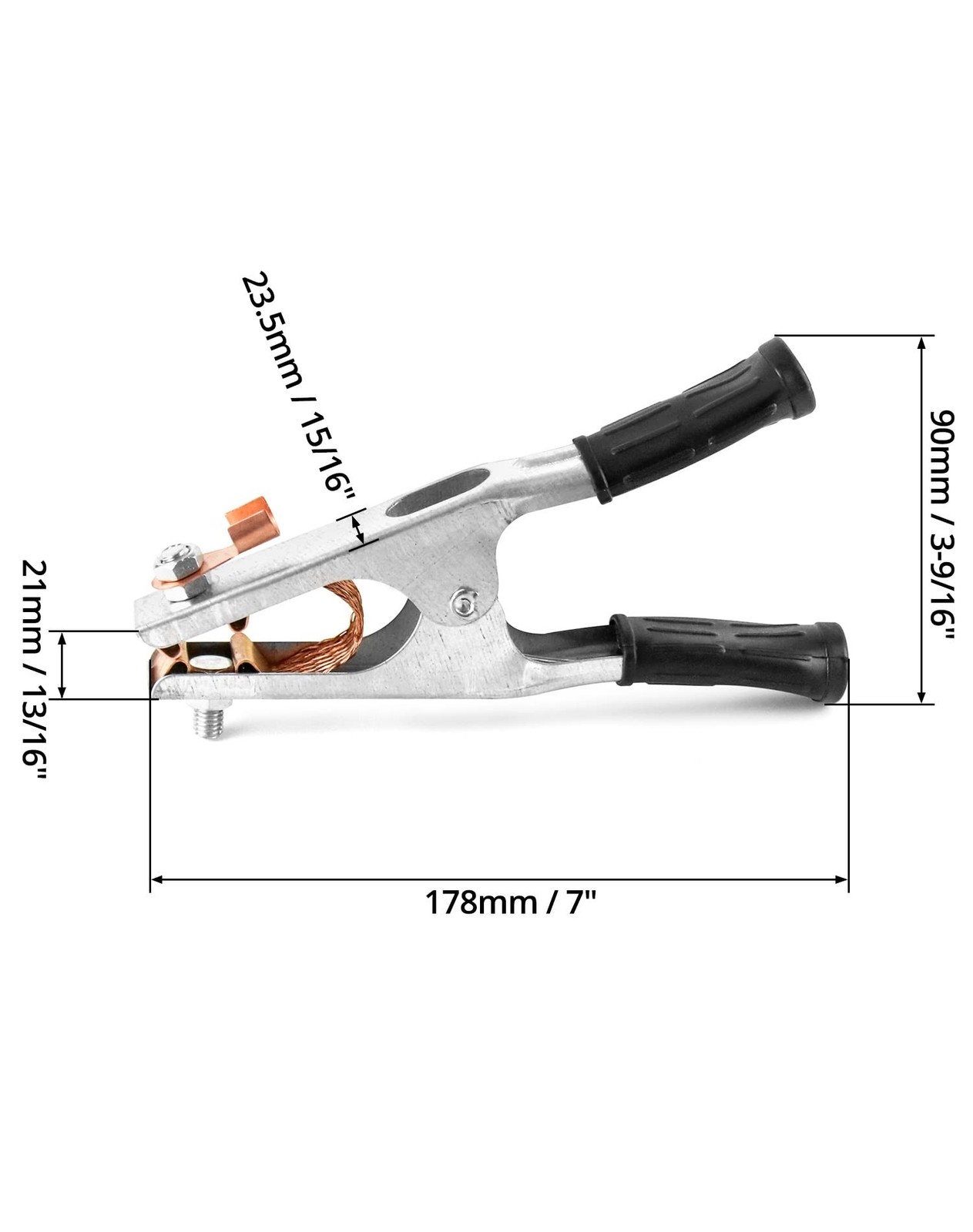 2 Pack Welding Ground Clamp 500A Copper Electroplated Earth Clip US Type Durable