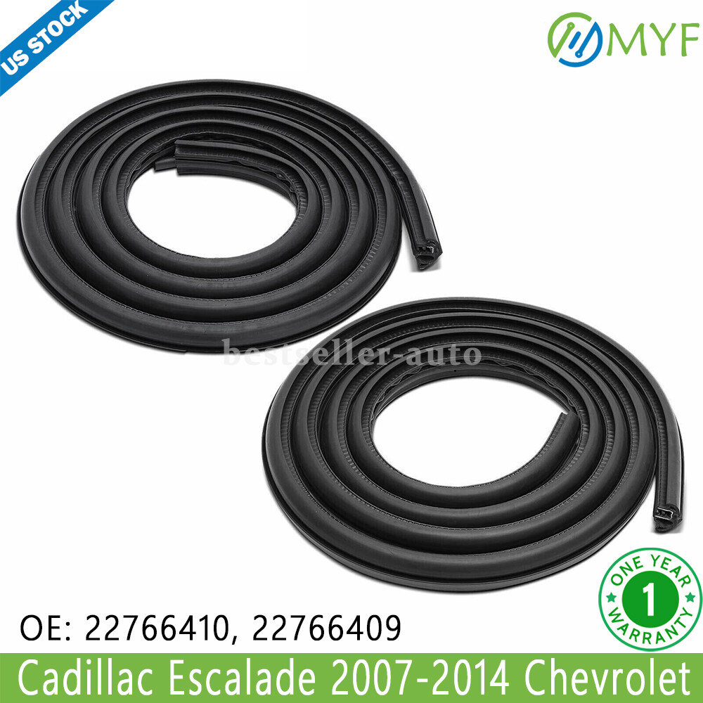 Front LH&RH For 2007-2014 Chevy GMC Cadillac Door Weatherstrip Seal Rubber