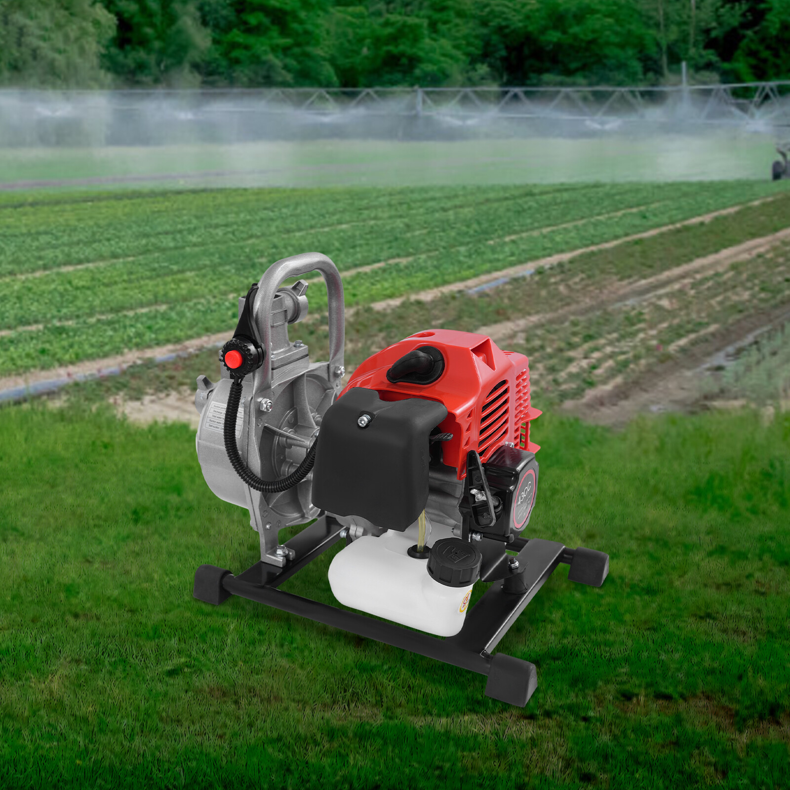 2 Stroke Gasoline Water Pump Gas-powered Semi-trash Irrigation Transfer Pump