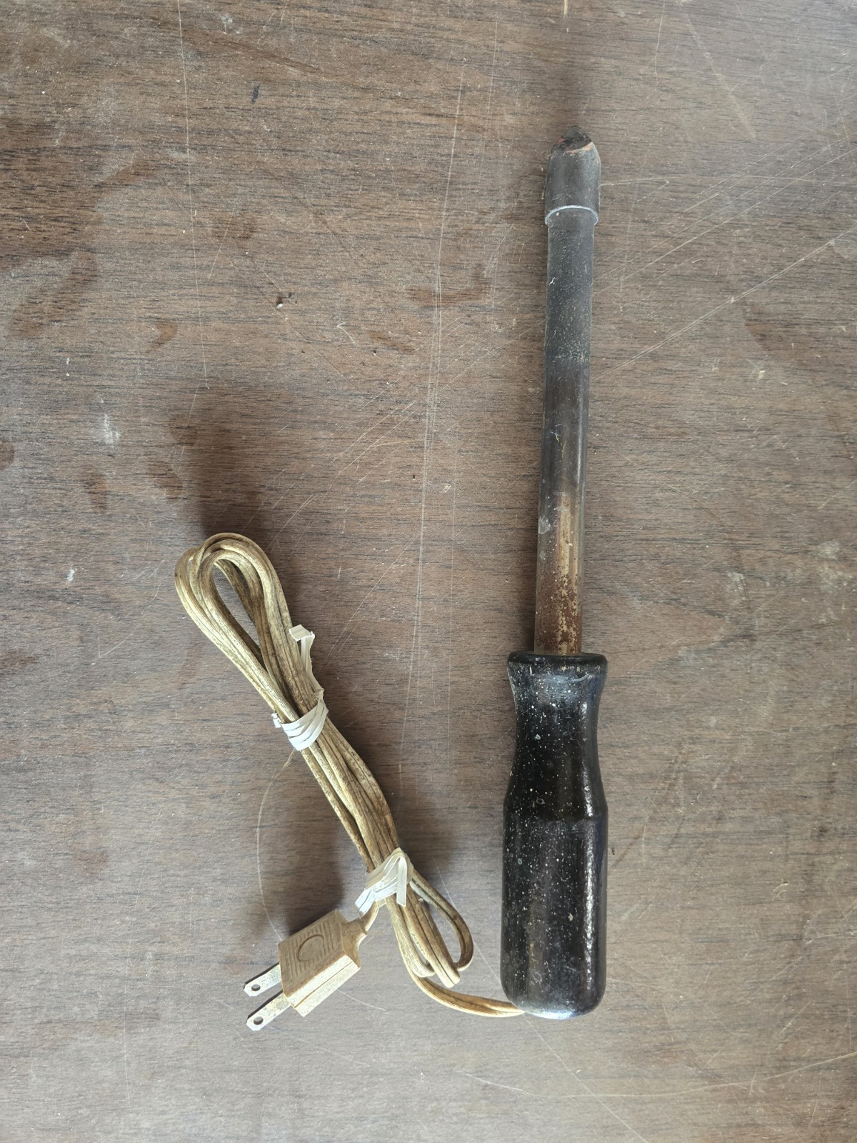 Antique Vintage Soldering Iron Heavy Duty 12"  In working Condition