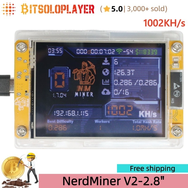 1010KH/S Bitcoin Miner Lucky Miner Faster than NMMiner BTC Crypto Solo Lottery