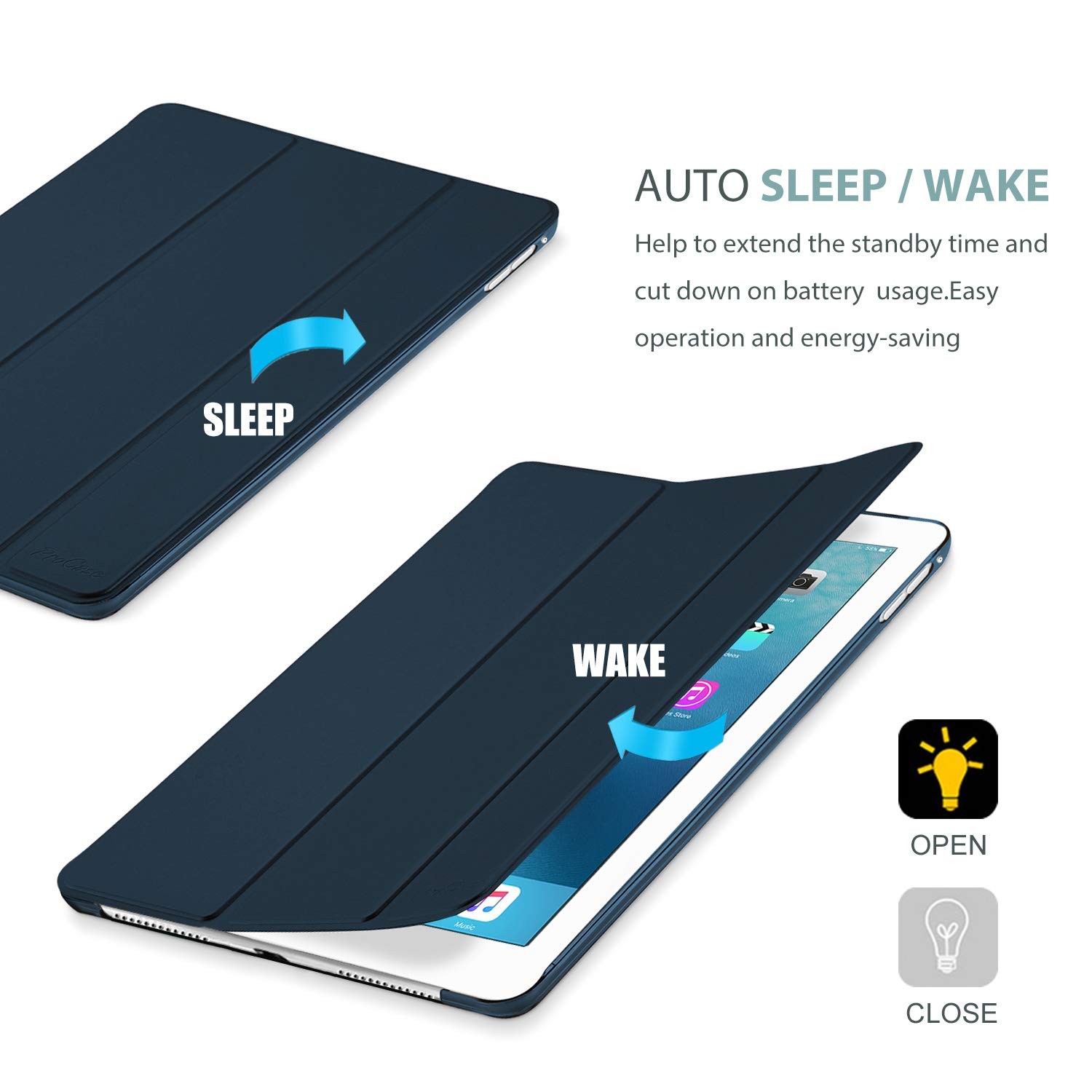ProCase Smart Case for iPad Pro 9.7 Inch 2016 -Navy 9.7(2016), Navy