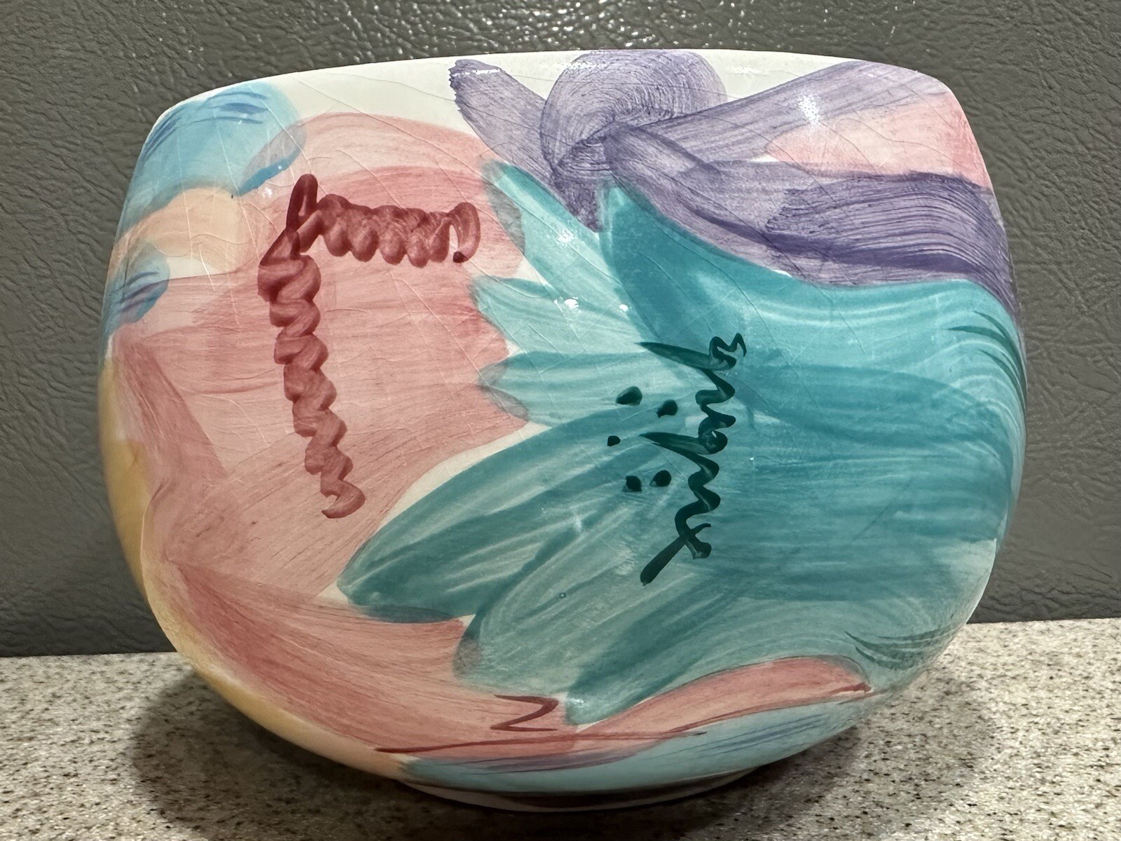 Rare Vintage Elizabeth Arden Ceramic Pastel Colorful Planter Made In Taiwan EUC